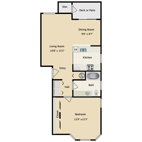 Little Tuscany Apartments Saulto One Bedroom Floor Plan